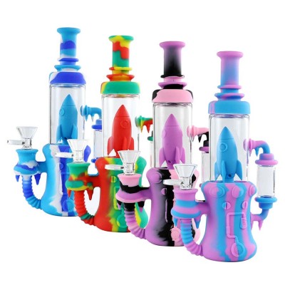 SILICONE WATERPIPE ROCKET SHIP WPS137 1CT